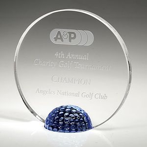 4 1/2" Crystal Award - Golf Jeweled Halo_D544CA