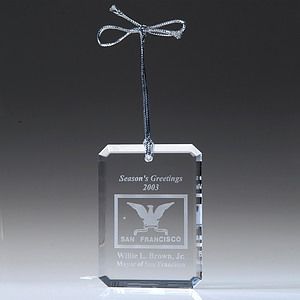 Rectangular Optic Crystal Ornament
