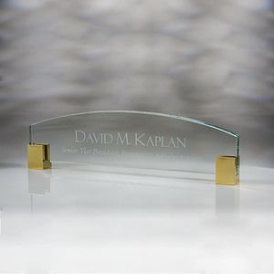 12" Award-Name Plate w/BrassCorners_D625GA