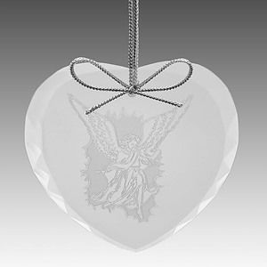 3" Heart Starfire Glass Faceted Ornament