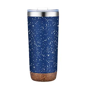 22 oz. Speckled Design Double Wall Steel Cork Bottom Tumbler