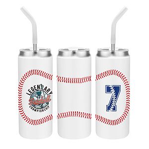 20 oz. Baseball Design Vacuum Tumbler With Straw
