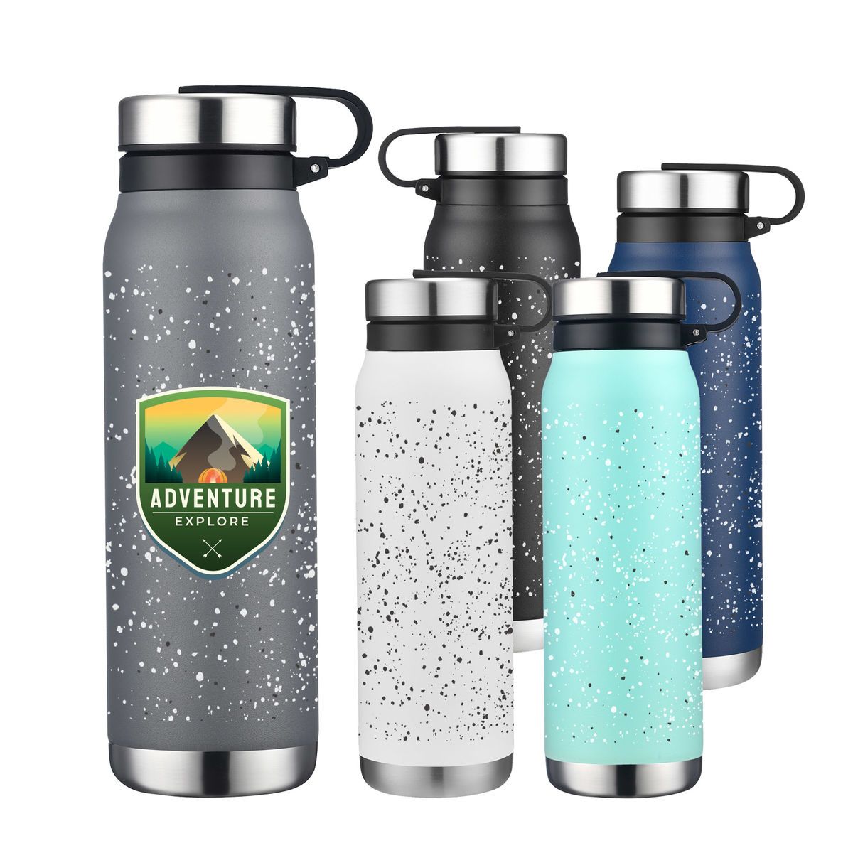 20 oz. Speckled Design Stainless Steel Vacuum Water Bottle w/Twist Lid