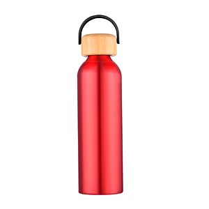 24 oz. Recycled Aluminum Water Bottle with Bamboo Lid & Carry Handle