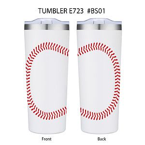 28 oz. Baseball Design Double Wall Stainless Steel Vacuum Tumbler Water Bottle