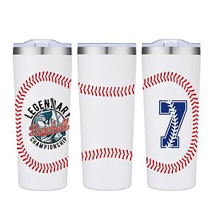 28 oz. Baseball Design Double Wall Stainless Steel Vacuum Tumbler Water Bottle