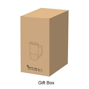 Gift box-15 oz. Two-Tone Matte Glazed Ceramic Mug w/Wooden Lid