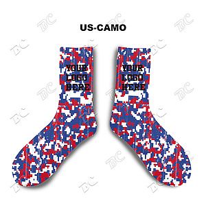 Flag Design Full Color Athletic Crew 8 Inch high Socks
