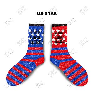 Flag Design Full Color Athletic Crew 8 Inch high Socks