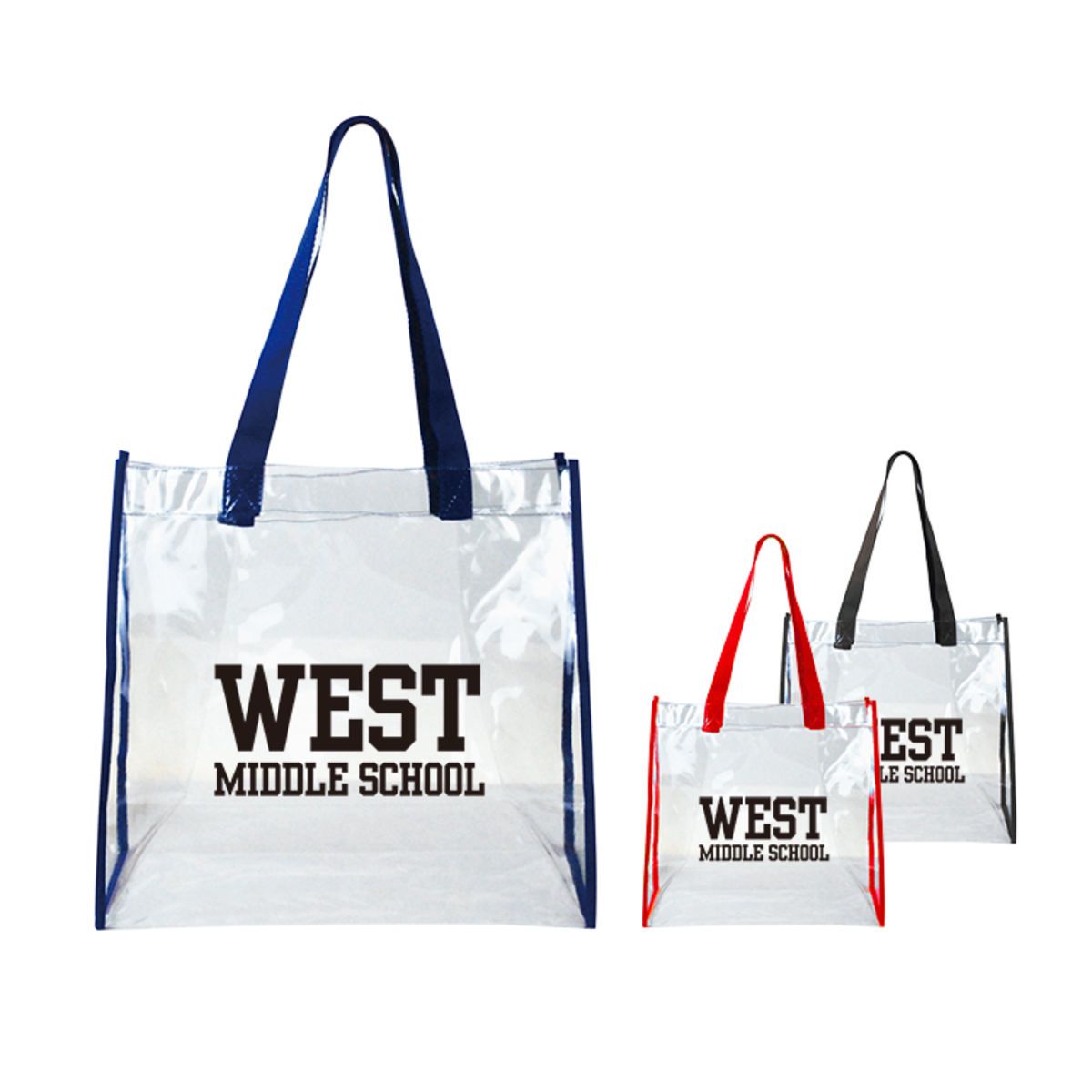 NFL Approved Clear Open Tote Bag with 19" Webbing Handles