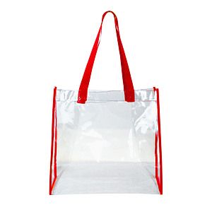 NFL Approved Clear Open Tote Bag with 19" Webbing Handles