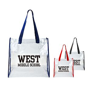 NFL Approved Clear Open Tote Bag with 19" Webbing Handles