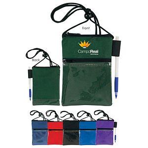 600 Denier Polyester Dual Zipper Pocket Badge Holder