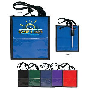 600 Denier Polyester Trade Show Neck Wallets Badge Holder