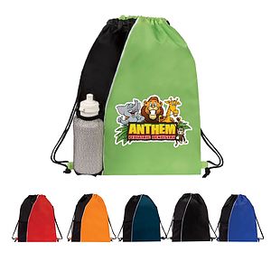 210D Drawstring Backpack with Front Elastic Mesh Pocket (Bag, Backpack)