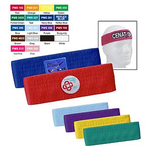 Free Shipping Soft cotton/polyester Terry Cloth Sport Headband ( Sewn Applique )