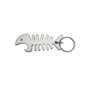 Fish Bottle Opener Keychain w/ Earbud Organizers