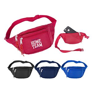600D Poly 3 Zipper Pockets Fanny Pack
