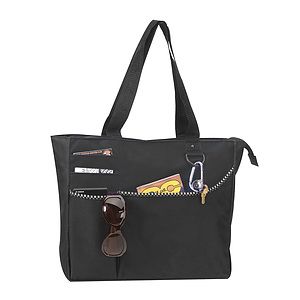 600D polyester Tote Bag with Zipper
