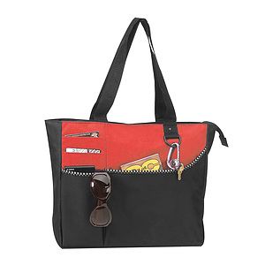 600D polyester Tote Bag with Zipper
