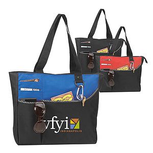 600D polyester Tote Bag with Zipper