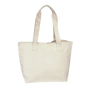 13 oz. Cotton Canvas Zippered Tote Bag