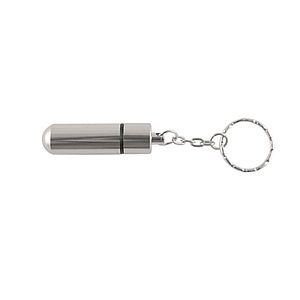Aluminum Pill Tube, Pill Box W/Key Chain (keychain, key chains)