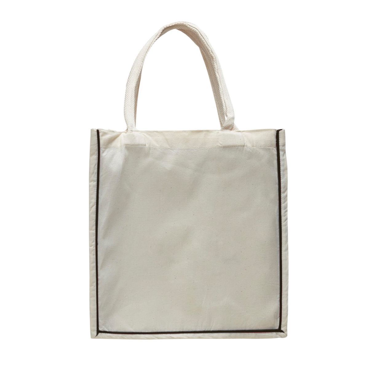 6 oz. 100% COTTON CANVAS FANCY COLOR STRIPE SHOPPER TOTE BAG