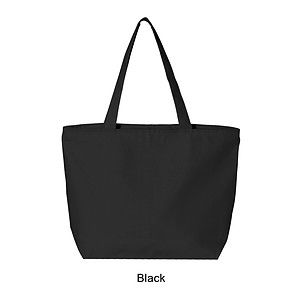12 oz. Heavy Cotton Canvas 25L Zippered Tote Bag_R109BT