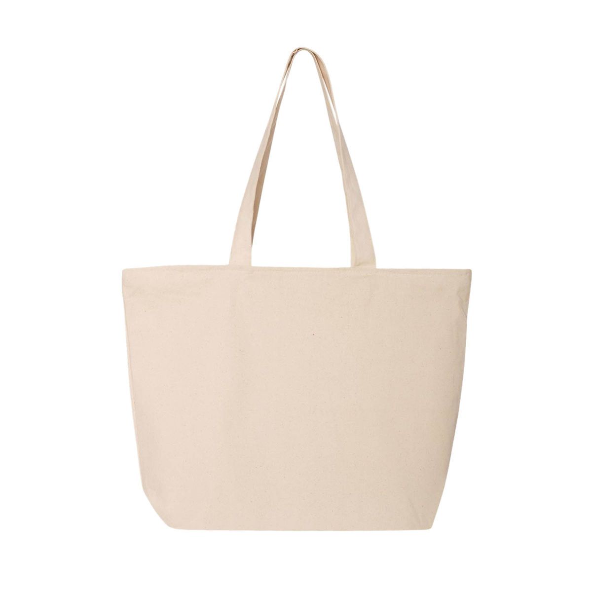 12 oz. Natural Heavy Cotton Canvas 25L Zippered Tote Bag_R109NBT