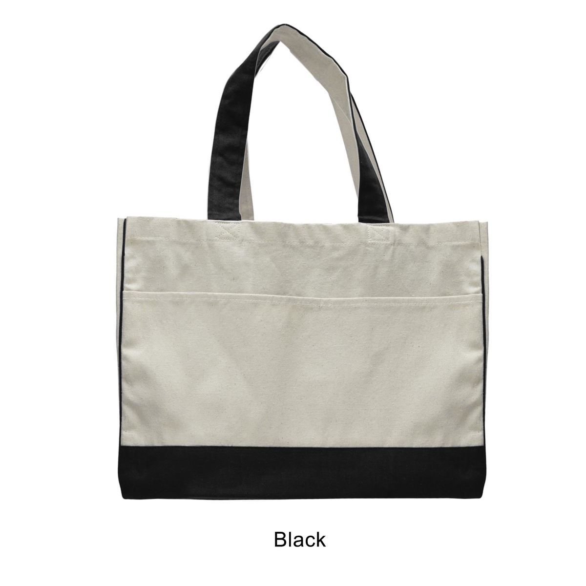 12 oz. Cotton Canvas Self Fabric Handles Tote Bag/w inside zipper pocket_R114BT