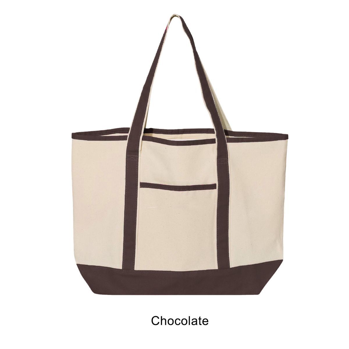 12 oz. Large Heavy Canvas Deluxe Pocket Tote Bag_R115BT