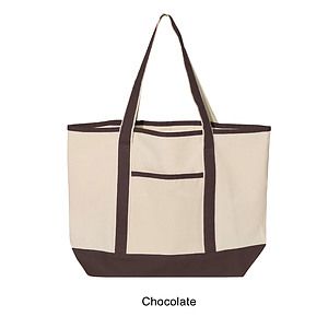 12 oz. Large Heavy Canvas Deluxe Pocket Tote Bag_R115BT