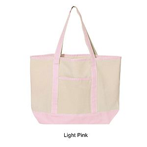 12 oz. Large Heavy Canvas Deluxe Pocket Tote Bag_R115BT