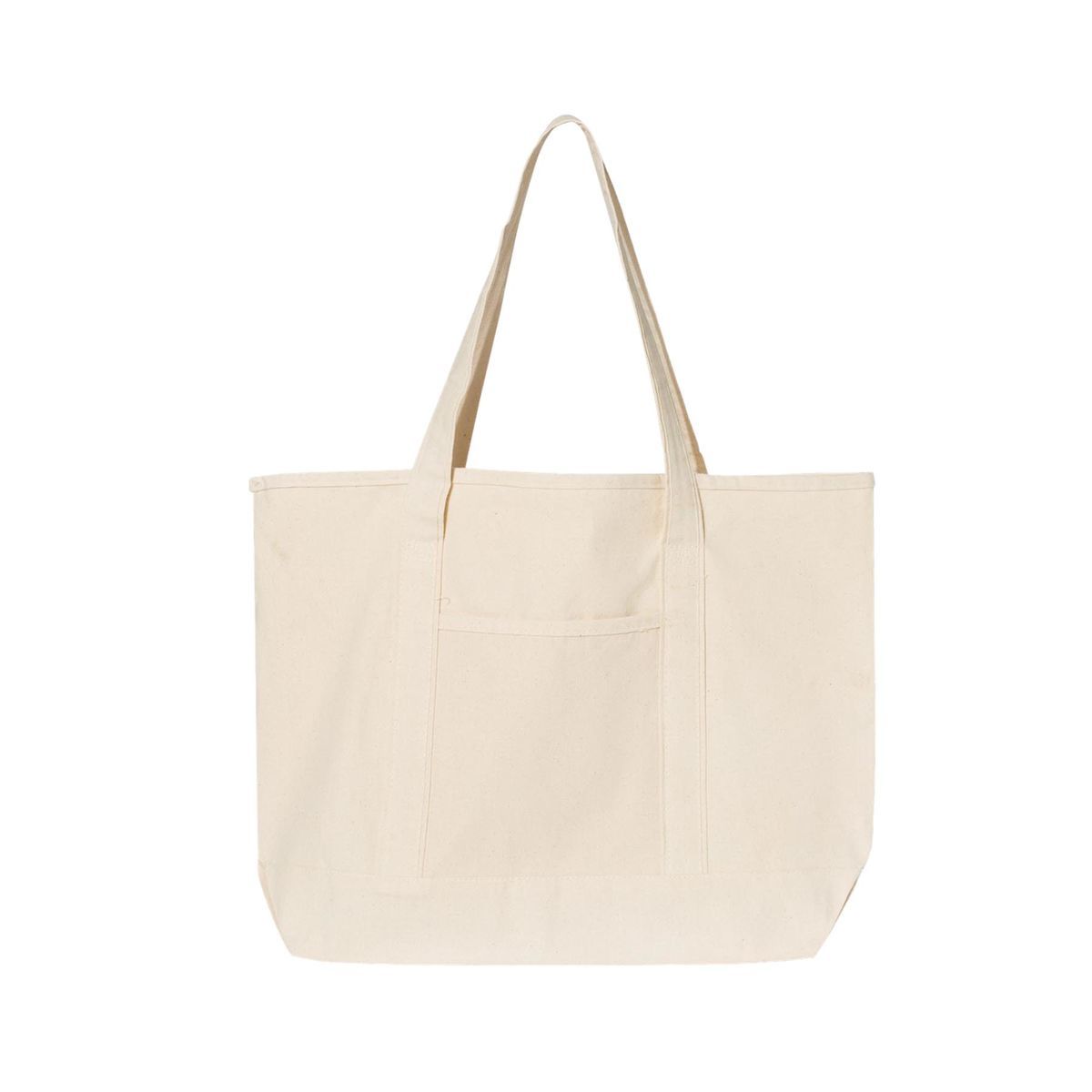 12 oz. Large Natural Heavy Canvas Deluxe Pocket Tote Bag_R115NBT