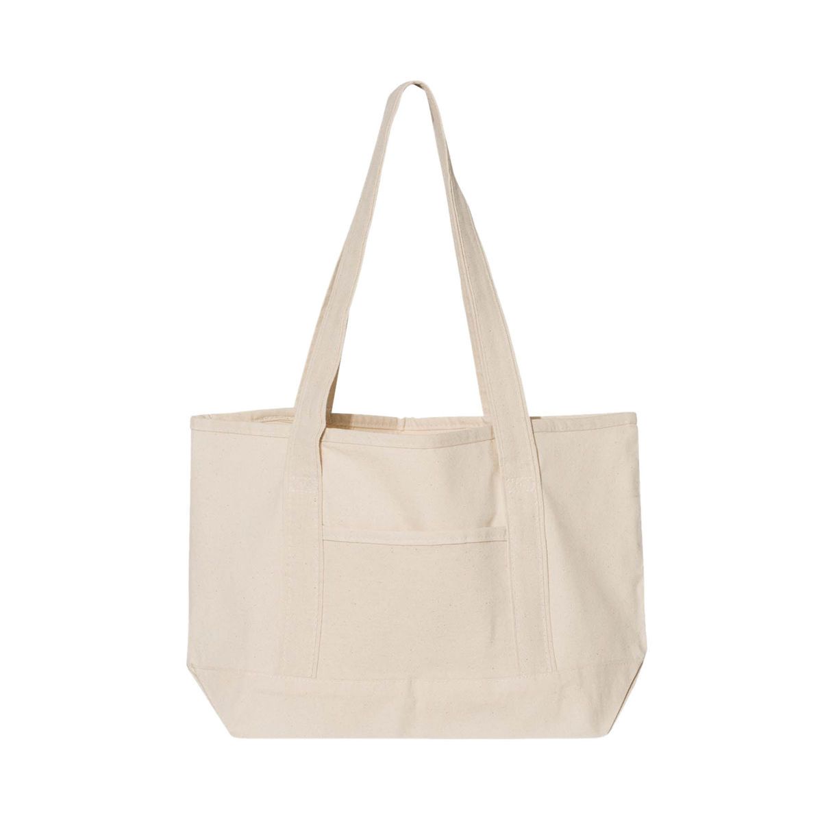 12 oz. Small Natural Heavy Canvas Deluxe Pocket Tote Bag_R116NBT