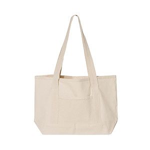 12 oz. Small Natural Heavy Canvas Deluxe Pocket Tote Bag_R116NBT