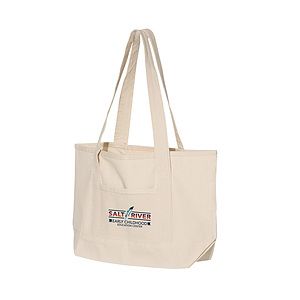 12 oz. Small Natural Heavy Canvas Deluxe Pocket Tote Bag_R116NBT