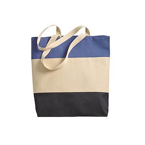 12 oz. 100% Heavy Canvas Webbed Handles Tri-Color Tote Bag