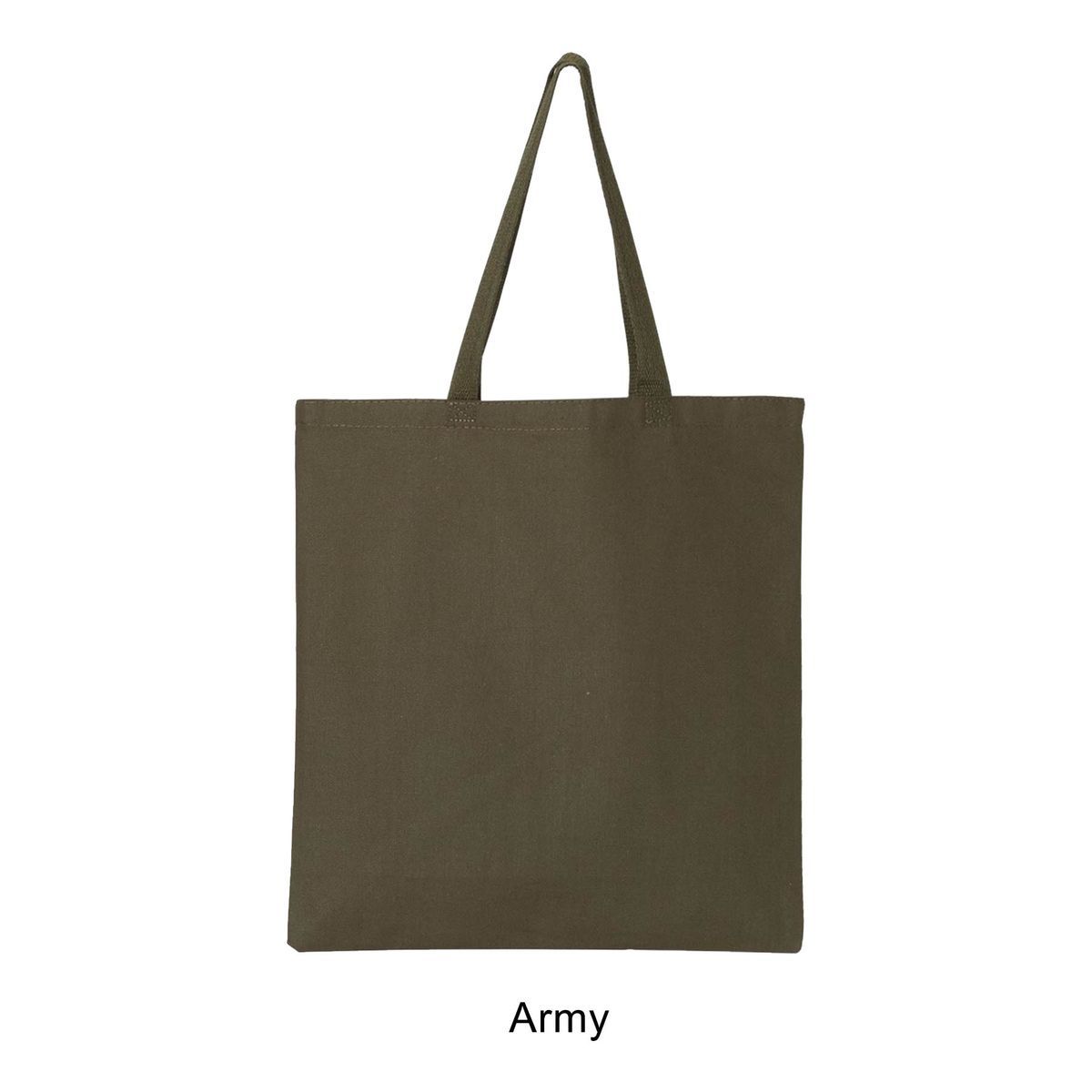 12 oz. Canvas Promotional Colored handle Tote Bag
