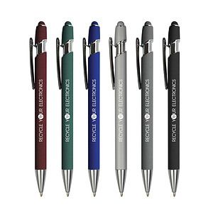 Soft Touch Ballpoint Stylus Metal Pen