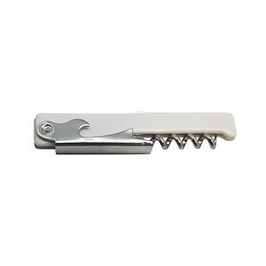 Metal Wine Opener with Corkscrew, Knife, and Plastic Handle