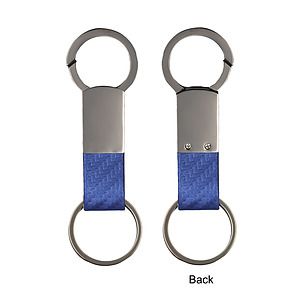 Gunmetal Faux Leather Clip-On Key Chain