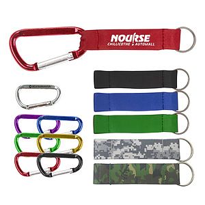 3-1/8" Carabiner W/Printed Strap (keychain, key chains)
