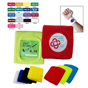 Free Shipping Soft cotton/polyester Terry Cloth Sport Wristbands ( Sewn Applique )