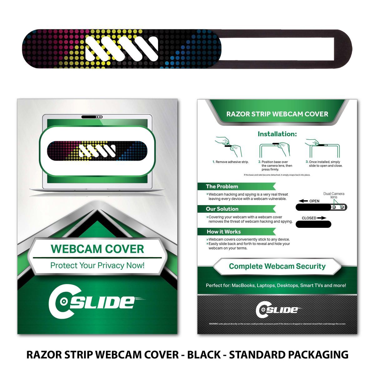 Custom Webcam Cover Razor Strip Personalized With Your Logo | 50 min. qty.