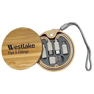 Eco-Friendly 60W Bamboo Cable Storage Box