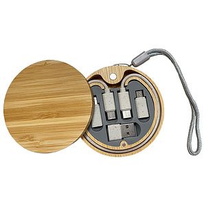 Eco-Friendly 60W Bamboo Cable Storage Box