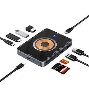 8-IN-1 USB C 15W Wireless Fast Charging Docking Station