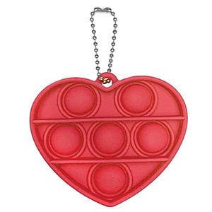 Fidget Popper Heart Shaped Keychain - Full Color Imprint